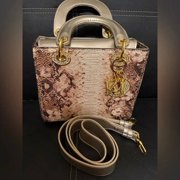 Luxury Python Print Handbag - Picture 2 of 3